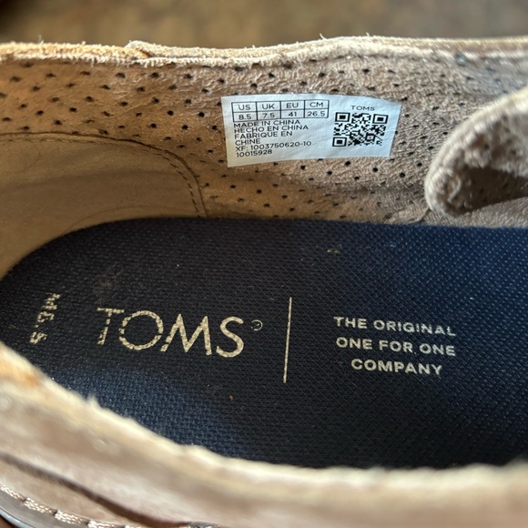 TOMS men’s suede lace up shoes 8.5 - Picture 3 of 4